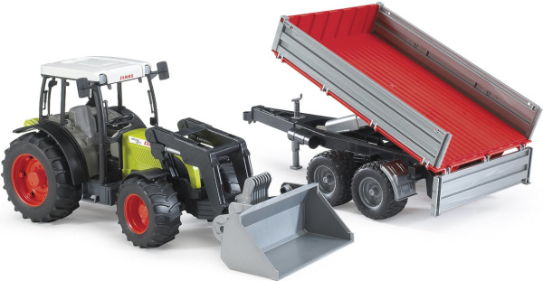 Bruder Traktor CLAAS Nectis 267F s nakladačem a přívěsem