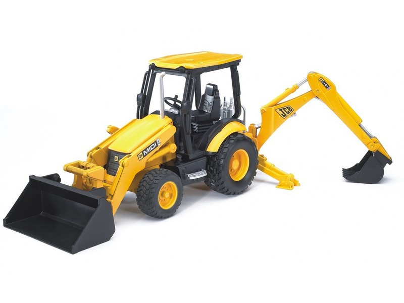 Bruder Traktor JCB MIDI čelní nakladač s bagrem