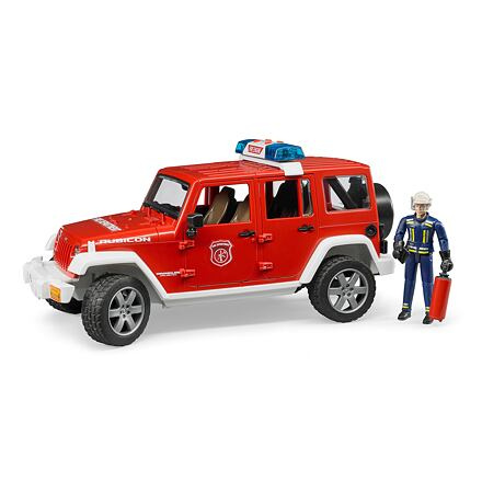 Bruder Červený požární JEEP WRANGLER s figurkou a příslušenstvím