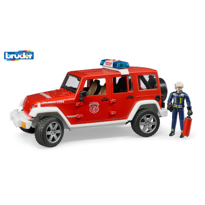 Bruder Červený požární JEEP WRANGLER s figurkou a příslušenstvím