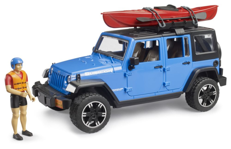 Bruder Jeep Wrangler Rubicon s kajakem a figurkou 1:16