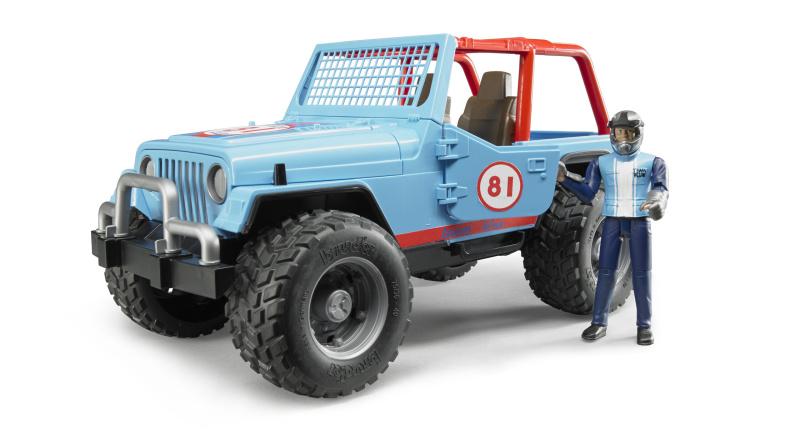Bruder Modré auto JEEP s řidičem