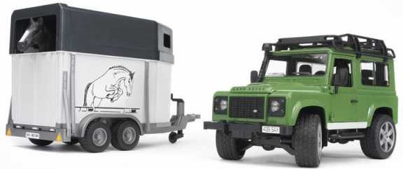 Bruder LAND ROVER s přepravníkem na koně