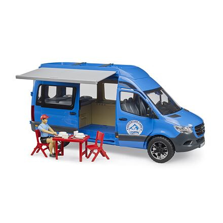 Bruder M.B. SPRINTER, camp auto, figurka, příslušenství