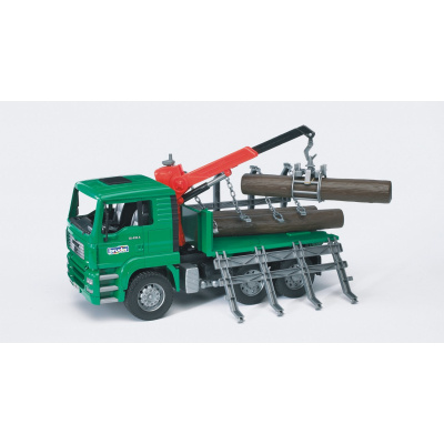 Bruder 2769 Nákladní auto MAN TGA Timber s nakládacím ramenem a 3 kmeny
