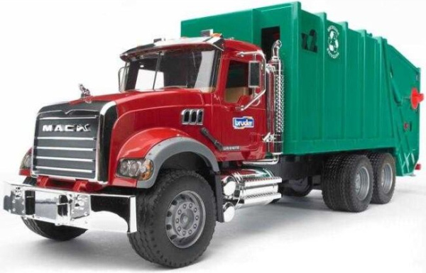 Bruder Nákladní auto MACK Granit popelář zelený