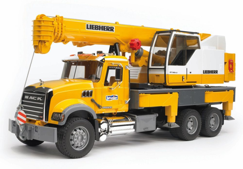 Bruder Nákladní auto Mack Granit  jeřáb Liebherr