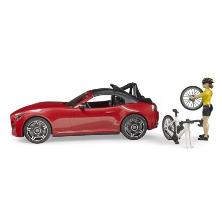 Bruder Sportovní auto Dodge s figurkou cyklistky a kolem
