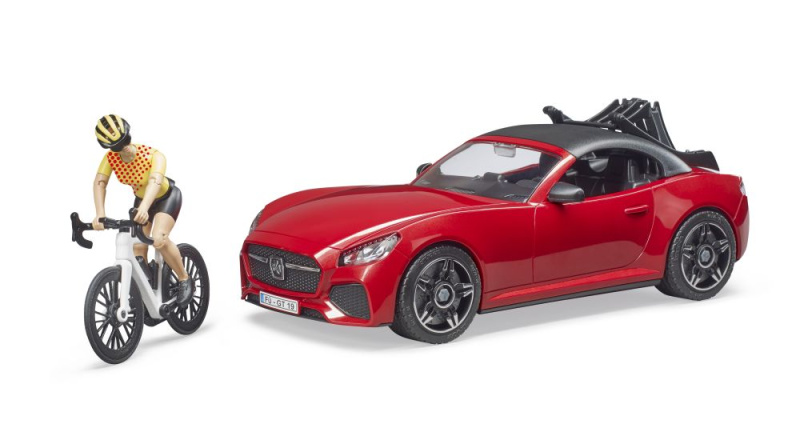 Bruder Sportovní auto Dodge s figurkou cyklistky a kolem