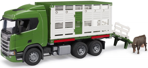 Bruder Přepravník zvířat Scania s figurkou krávy