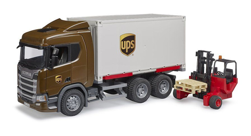 Bruder Logistický vůz Scania UPS s vysokozdvižným vozíkem