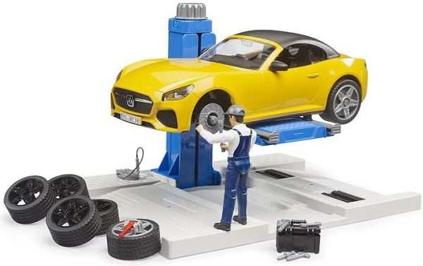 Bruder 62112 Bworld Servisní centrum + Roadster