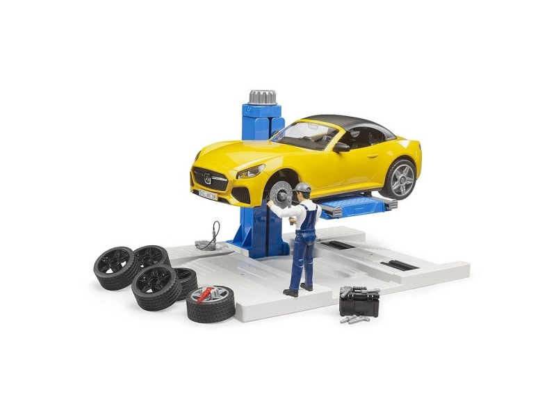 Bruder 62112 Bworld Servisní centrum + Roadster