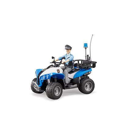 Bruder Bworld policejní modrá čtyřkolka s figurkou