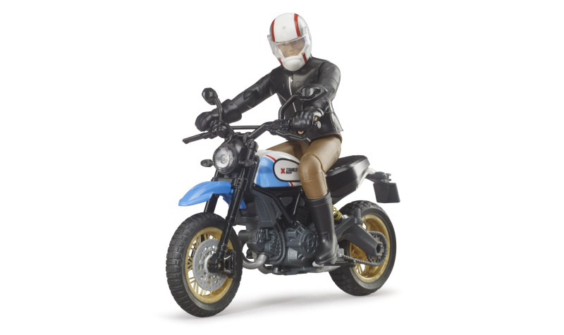Bruder 63051 BWORLD Motocykl Scrambler Ducati Cafe Racer s jezdcem
