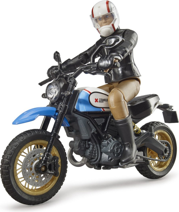 Bruder 63051 BWORLD Motocykl Scrambler Ducati Cafe Racer s jezdcem