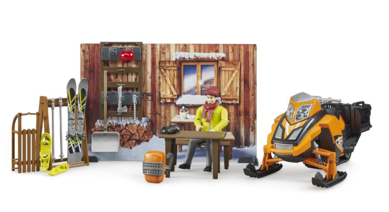 Bruder Horská chata s figurkou a skútrem