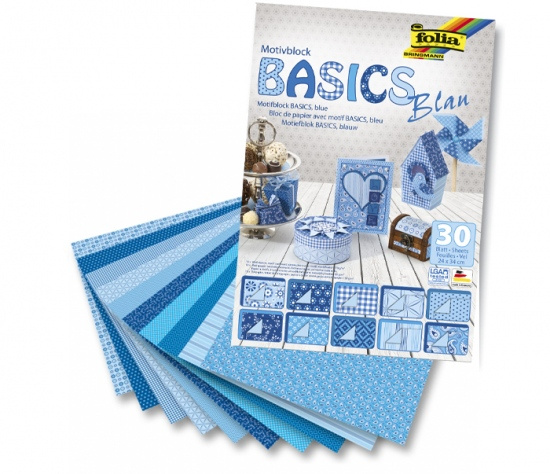 Papír KREATIV sada Basic modrý Folia