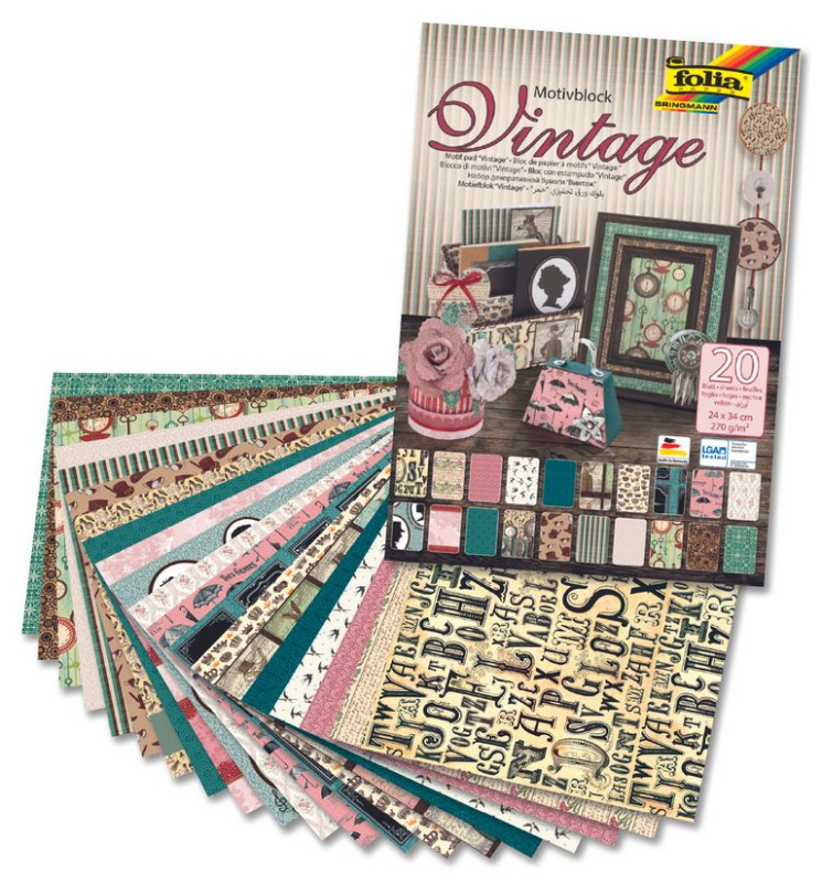 Folia blok s motivem - VINTAGE II 24 × 34 cm