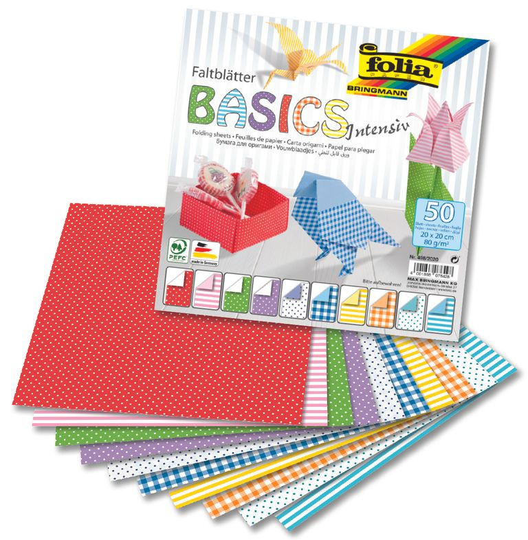 Origami papír Basic intensiv, 80 g/m2 - 20 × 20 cm
