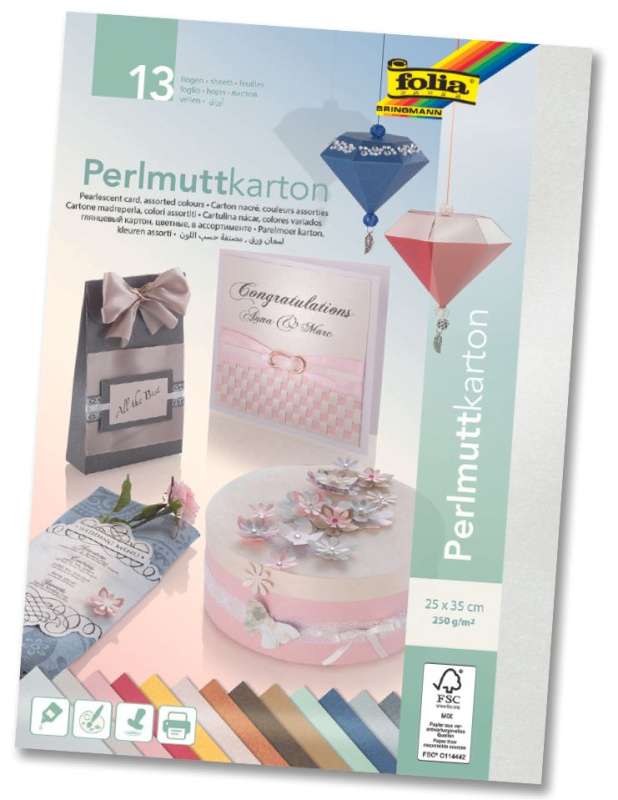Perleťový karton - 25 × 35 cm, 250 g/m2