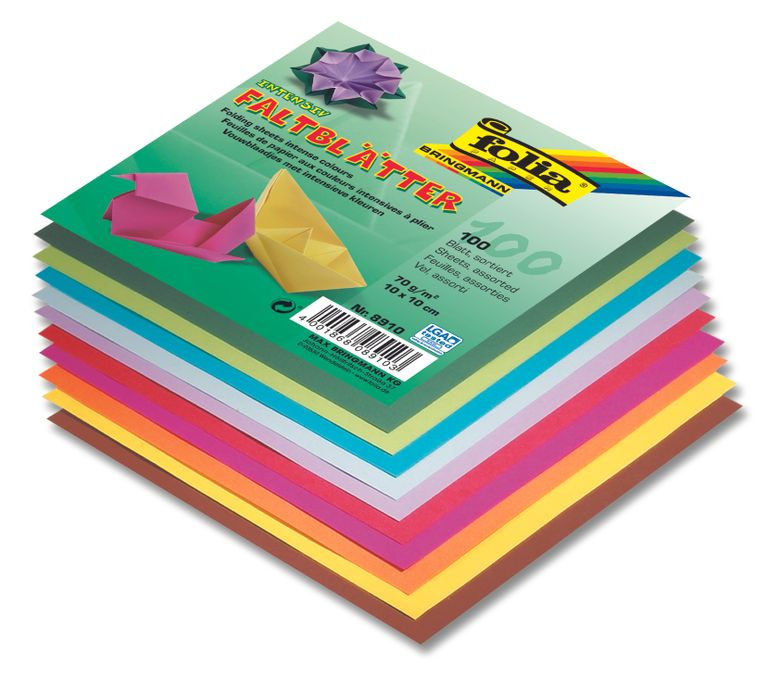 Origami papír barevný 70 g/m2 - 10 × 10 cm, 100 archů