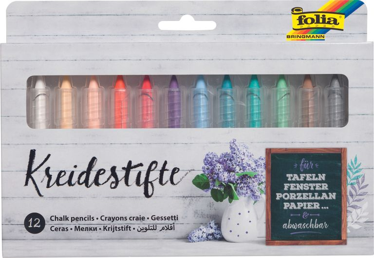 Křídy v tužce Folia, sada 12 ks