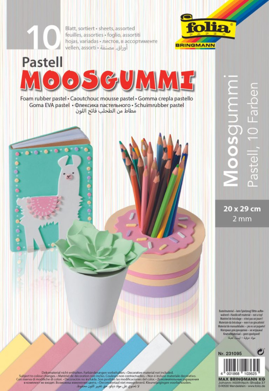 Folia Pěnovka 20 × 29 cm - pastelové barvy