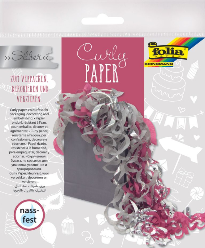 Folia kroucený papír - stříbrný