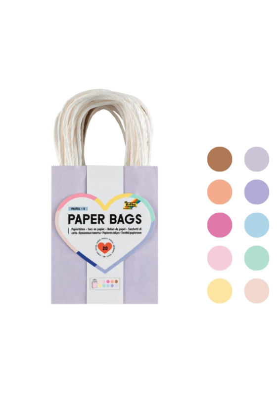 Taška dárková papírová 18 x 21 x 8cm PASTEL mix Folia