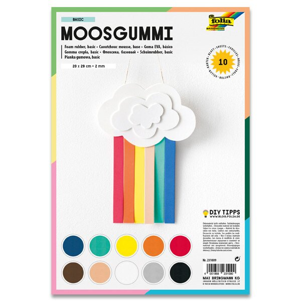 Pěnovka Folia 10 listů, mix barev