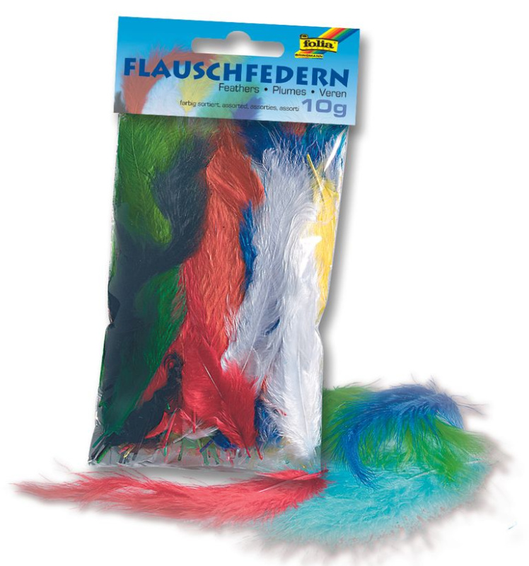 Barevná peříčka flaušová , mix barev 10 g