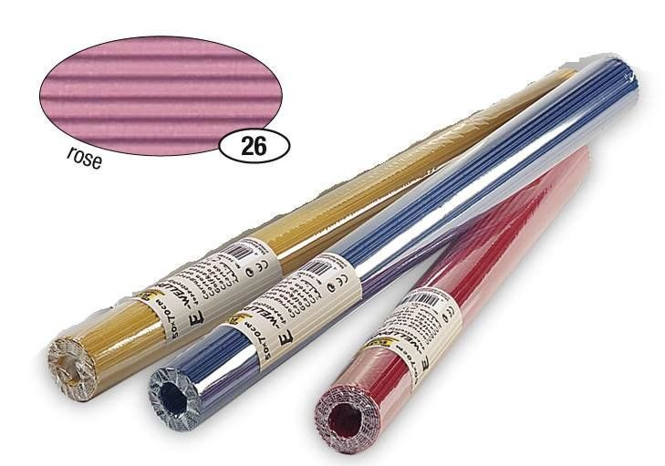 Vlnitý papír, role 50 × 70 cm - barva růžová světlá