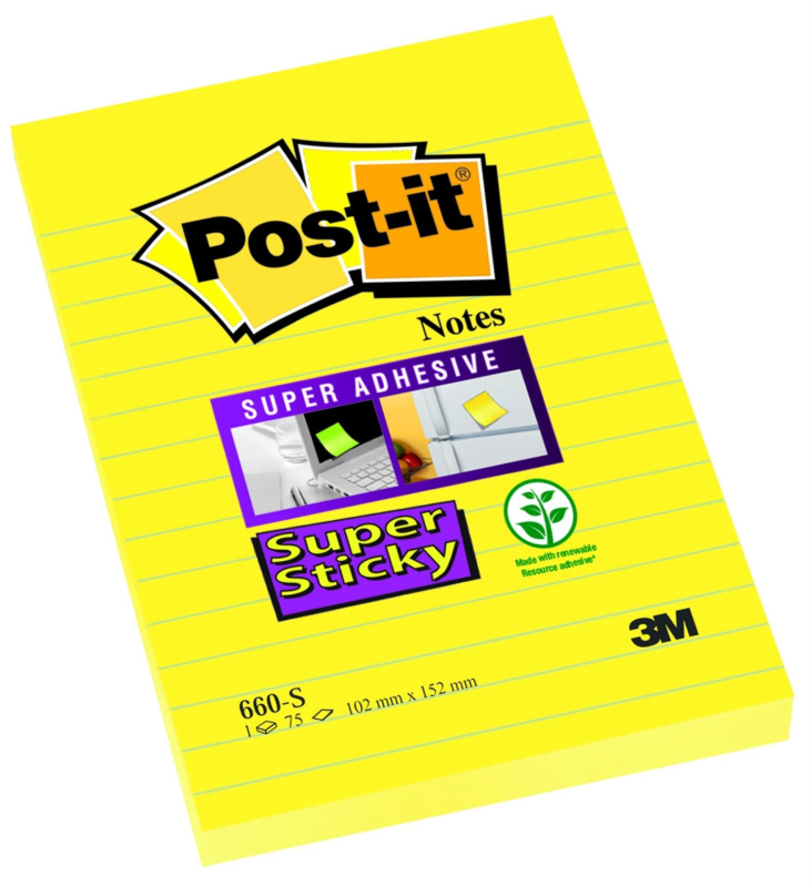 Bloček Post-it Super Sticky 102 x 152 mm