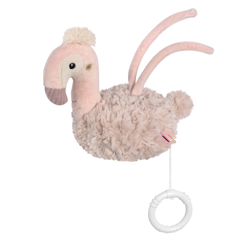 Hrací plyšový plameňák Pink s natahovacím strojkem