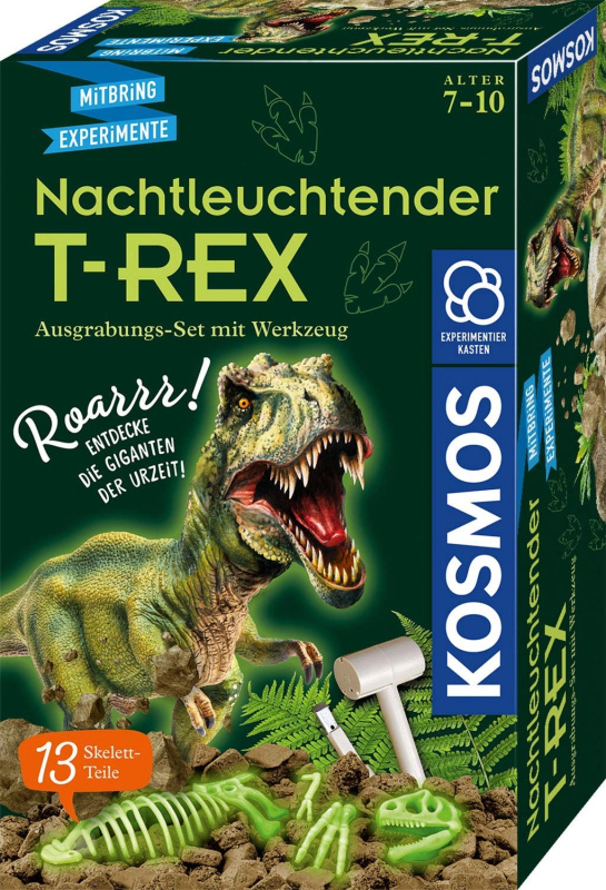 Kosmos svítící T-Rex ve tmě