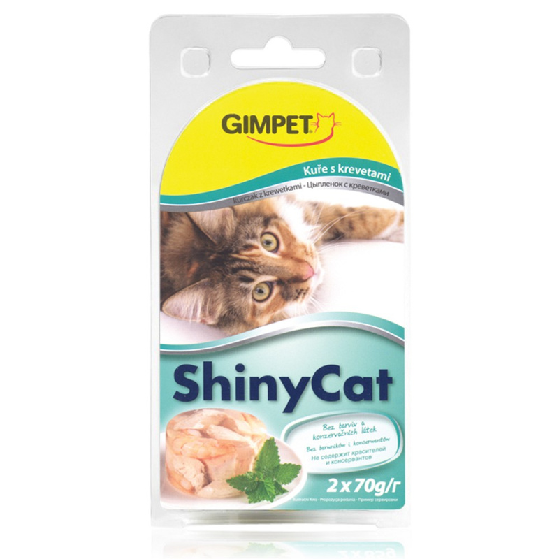Lahodná masová kapsička ShinyCat kuře+kreveta (2x70g) 090602