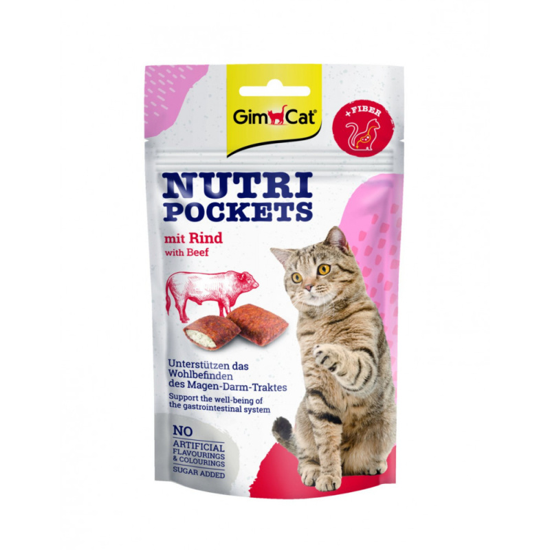 Gimcat Nutri Pockets s hovězím  60g
