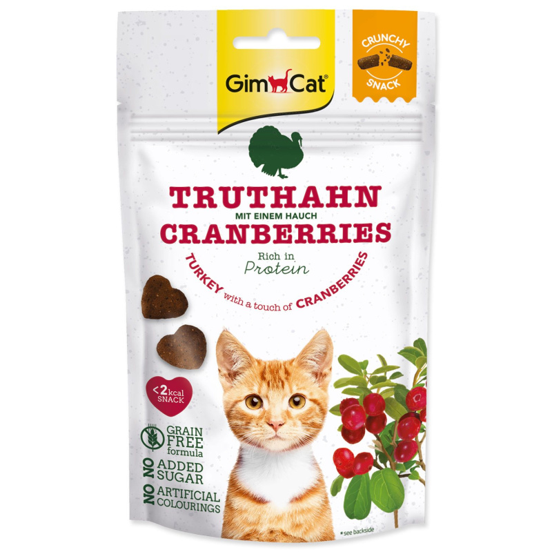 Pochoutka GimCat Crunchy Snacks krůta a brusinky 50 g