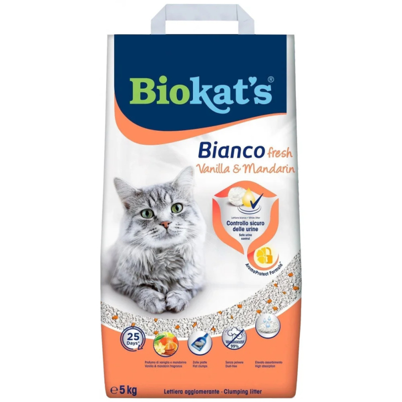 Podest. BIOKATS BIANCO FRESH vanilka a mandarinka 5kg
