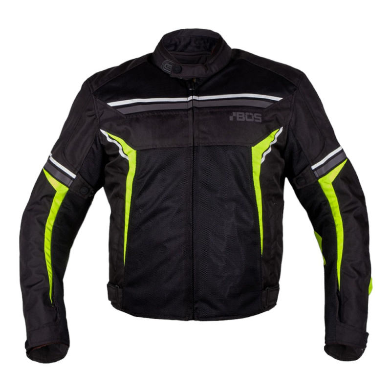 Pánská moto bunda BOS Laganas Black/Yellow XXL