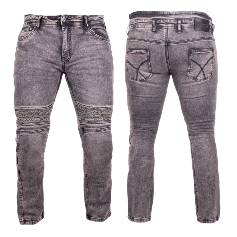 Pánské moto jeansy BOS Micas Acid Black 34