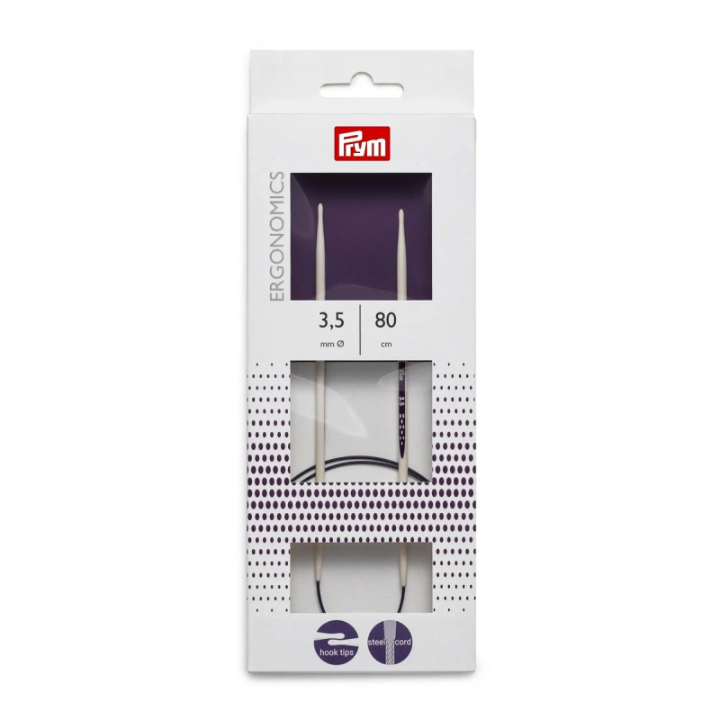 Prym pletací jehlice PRYM ERGO 215813, ergonomické plastové, kruhové, 1 kus, délka 80cm, velikost 3,5mm