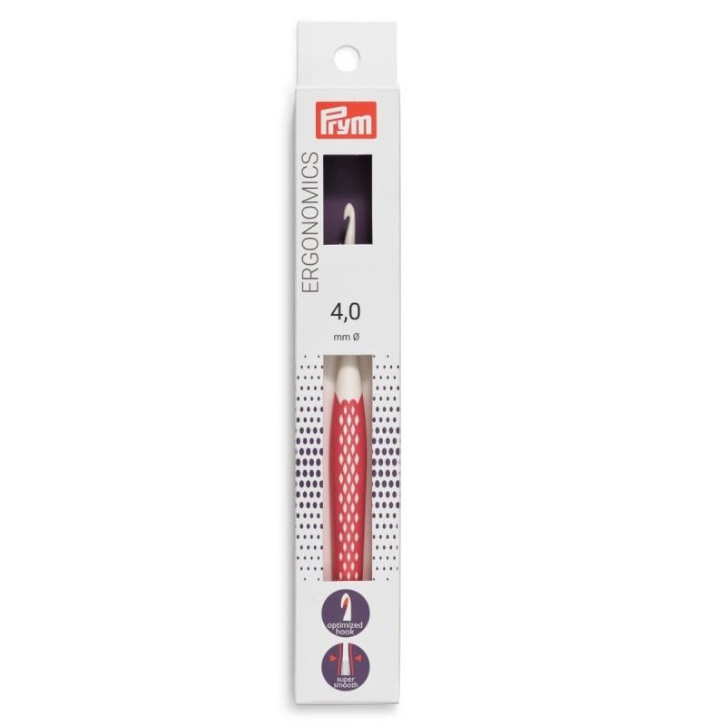PRYM Háček na háčkování ergonomický plastový PRYM ERGO, velikost 4mm, délka 16cm