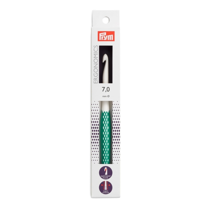 PRYM Háček na háčkování ergonomický plastový PRYM ERGO, velikost 7mm, délka 17cm