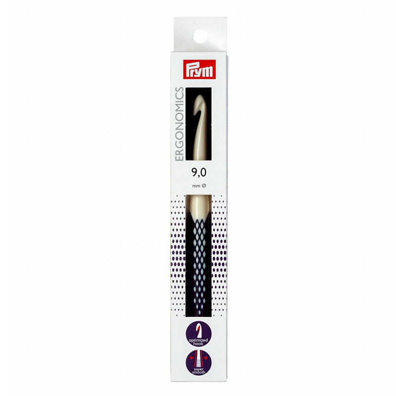 PRYM Háček na háčkování ergonomický plastový PRYM ERGO, velikost 9mm, délka 18cm