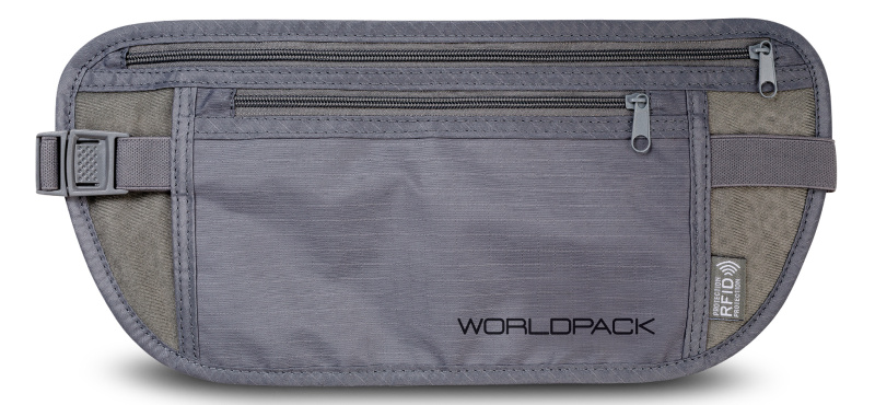 WORLDPACK bezpečnostní ledvinka na tělo - šedá