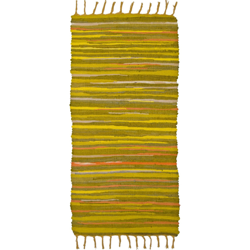 Ručně tkaný koberec Alabama, barva žlutého slunce, 60 x 120 cm