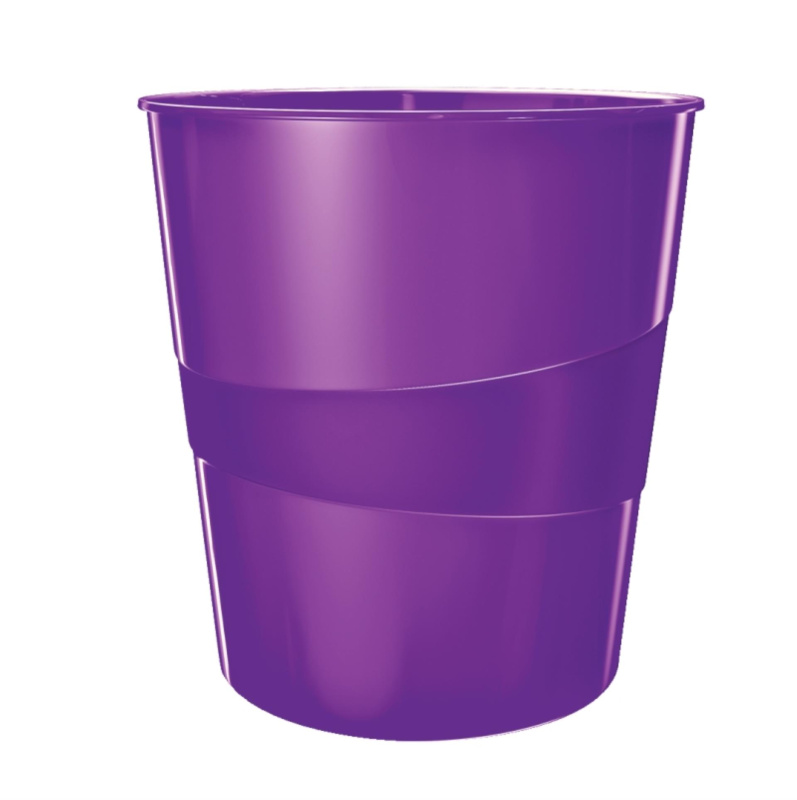 Odpadkový koš LEITZ WOW - plastový, purpurový, objem 15 l