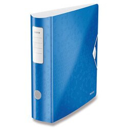 Pákový pořadač Leitz WOW 180° - A4, celoplastový, šíře hřbetu 8,2 cm, modrý